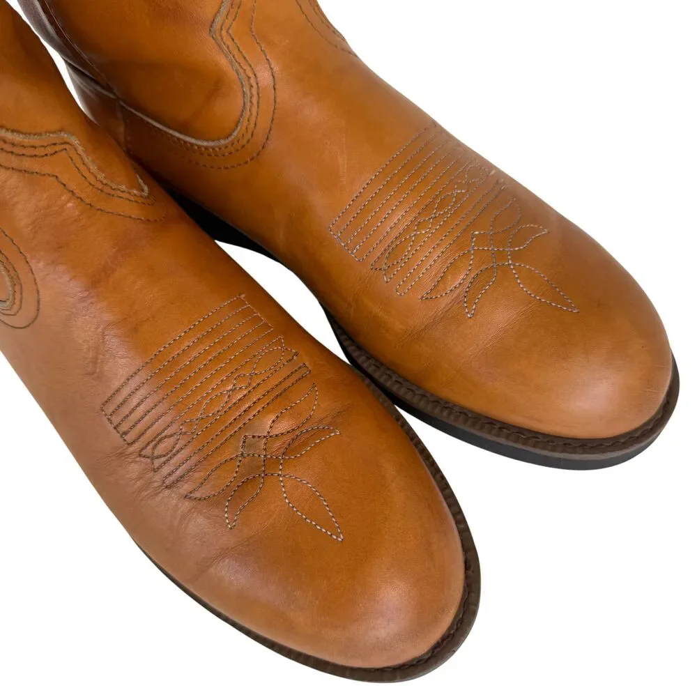 Durango Comfort Core Men 9 -9.5 Tan Leather Western Work Boot Oil Slip Resistant